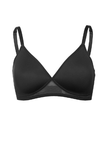 Чёрный бюстгальтер soft-bra без push-up из тонкого формованного материала монофлит без косточек (spacer) черный l1514a adelita Luna