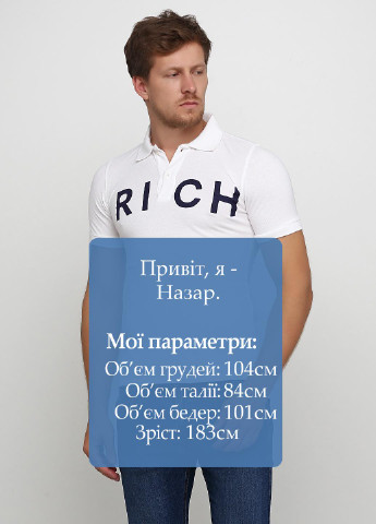Белая футболка-поло для мужчин Richmond с надписью