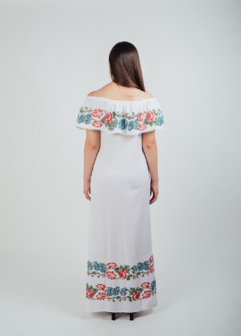 Сукня Piccolo L з відкритими плечима квіткова біла весільна бавовна