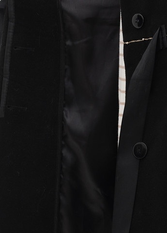 Черное демисезонное Пальто однобортное Manna