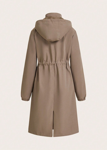 Темно-бежевая демисезонная куртка SHEIN