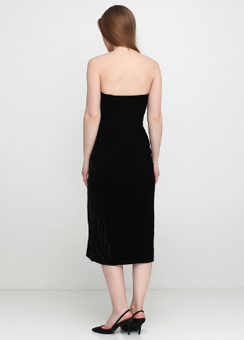 Черное коктейльное платье бандо, футляр H&M однотонное