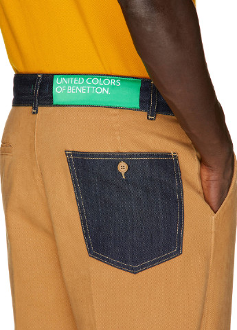 Горчичные кэжуал демисезонные прямые брюки United Colors of Benetton
