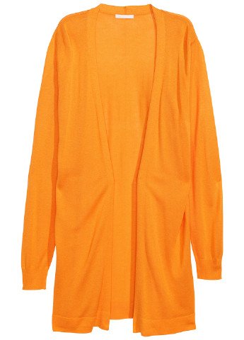 Кардиган H&M однотонний помаранчевий кежуал віскоза, акрил