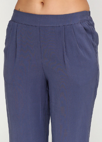 Темно-синие кэжуал демисезонные прямые брюки Vila