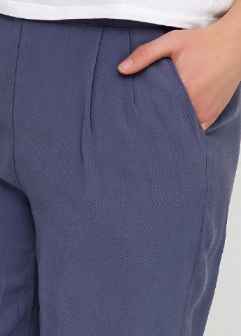 Темно-синие кэжуал демисезонные прямые брюки Vila
