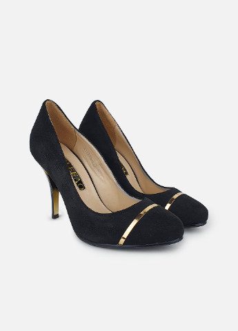 Черные женские туфли на высоком каблуке кожаные Toleeao