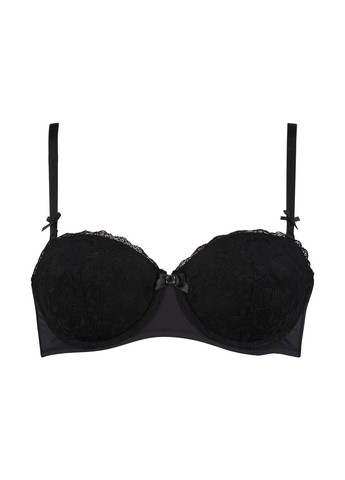 Чёрный балконет бюстгальтер Hunkemoller с косточками полиамид