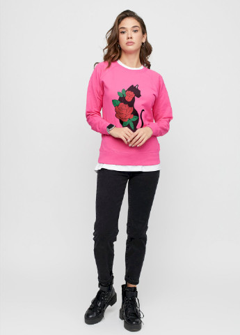 Розовый свитшот женский /no flis/ YAPPI рисунок (251374864)