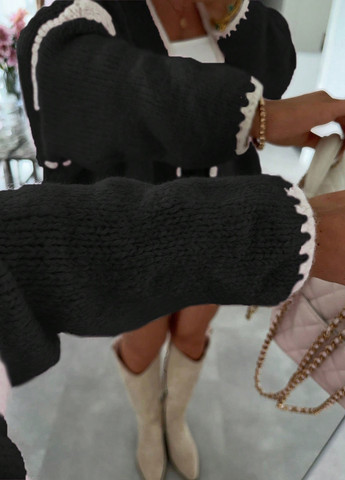 Черно-белый демисезонный кардиган SHEIN