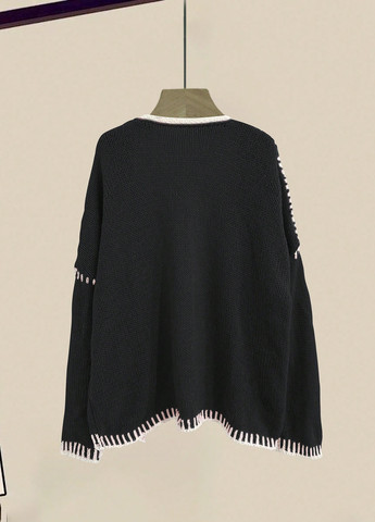 Черно-белый демисезонный кардиган SHEIN