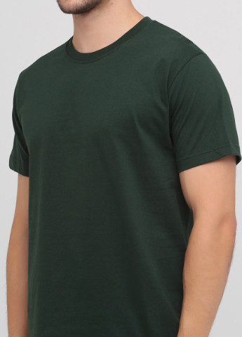 Темно-зеленая футболка мужская безшовная с круглым воротником Stedman