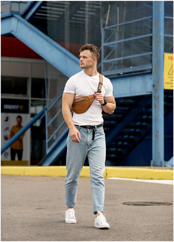 Чоловіча сумка на пояс (бананка) 33х14х5 см Sambag (242189104)