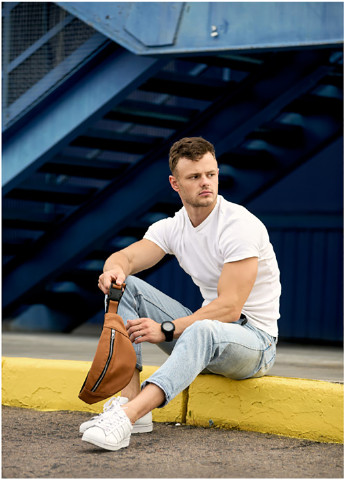 Чоловіча сумка на пояс (бананка) 33х14х5 см Sambag (242189104)