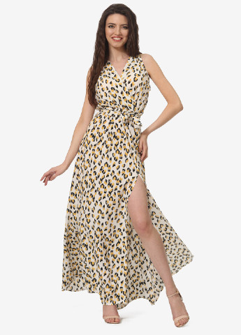Молочное кэжуал платье Lila Kass леопардовый