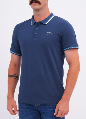 Темно-синяя футболка-поло для мужчин Lee Cooper однотонная