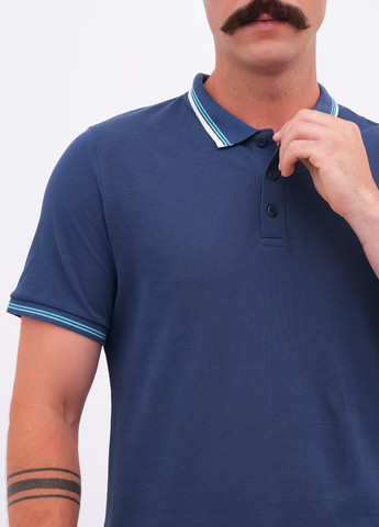 Темно-синяя футболка-поло для мужчин Lee Cooper однотонная