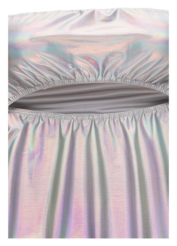 Сріблястий кежуал, коктейльна сукня з відкритими плечима PrettyLittleThing однотонна