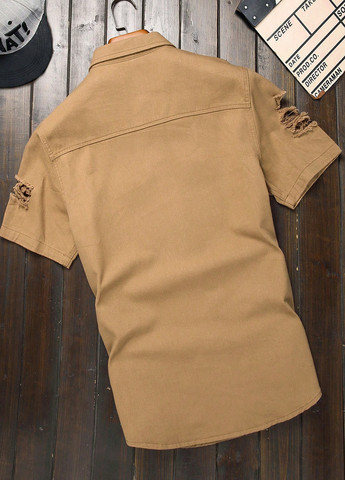 Темно-бежевая кэжуал рубашка однотонная Manfinity