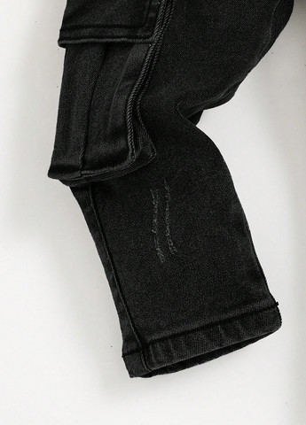 Черные демисезонные карго джинсы SHEIN