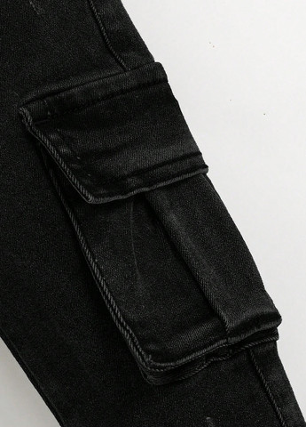 Черные демисезонные карго джинсы SHEIN