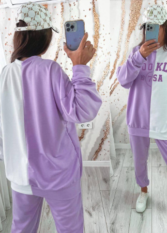 Жіночий спортивний костюм OVERSIZE S-M L-XL 2XL-3XL (42-44 46-48 50-52) фіолетовий No Brand (254565519)