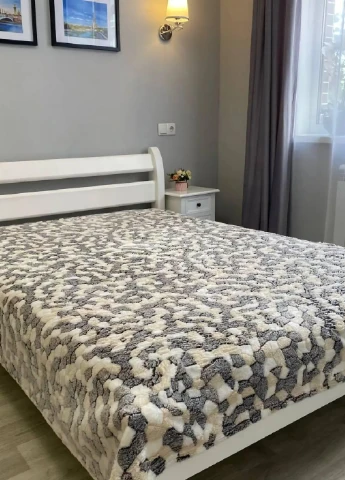 Плед покрывало одеяло травка из микрофибры полуторный 150х200 см (473657-Prob) Камушки Unbranded (256002653)