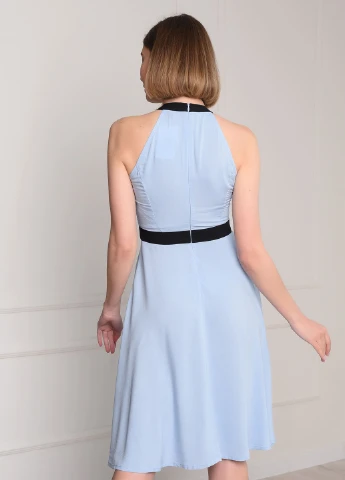 Блакитна кежуал сукня Let's Shop однотонна