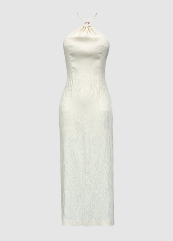 Молочное кэжуал платье с открытой спиной Gepur однотонное