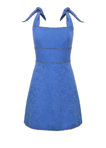 Голубое коктейльное мини платье the label без рукавов с открытыми плечами, а-силуэт, клеш, бэби долл, с открытой спиной Keepsake однотонное