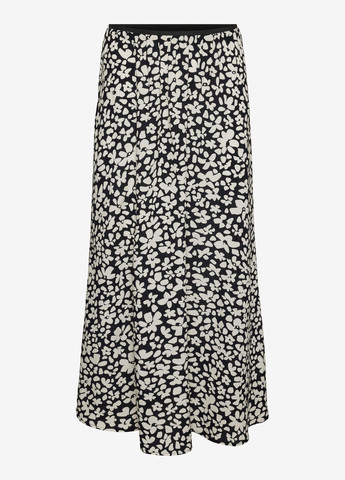 Черная кэжуал цветочной расцветки юбка Vero Moda а-силуэта (трапеция)