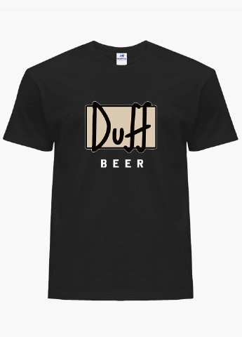Чорна футболка чоловіча сімпсони дафф (the simpsons duff beer) (9223-1995-1) MobiPrint