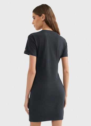 Черное кэжуал платье платье-футболка Tommy Hilfiger с логотипом