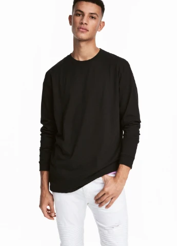 Черный демисезонный кэжуал лонгслив H&M