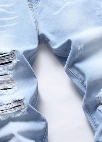 Светло-голубые демисезонные зауженные джинсы SHEIN