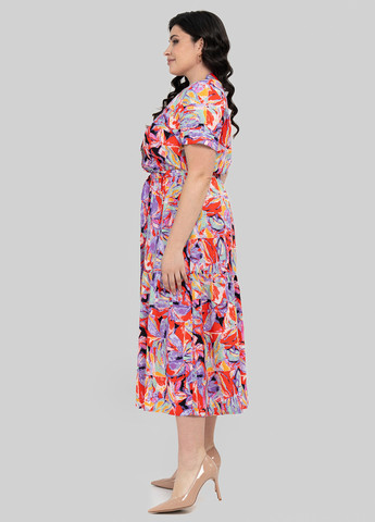 Комбинированное кэжуал платье а-силуэт A'll Posa с абстрактным узором