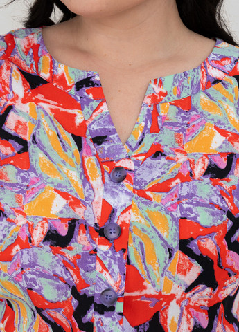 Комбинированное кэжуал платье а-силуэт A'll Posa с абстрактным узором