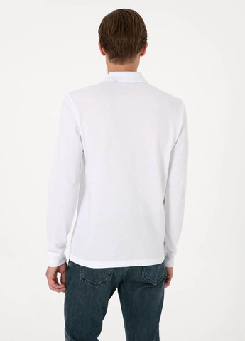 Белая футболка-поло для мужчин Pierre Cardin однотонная