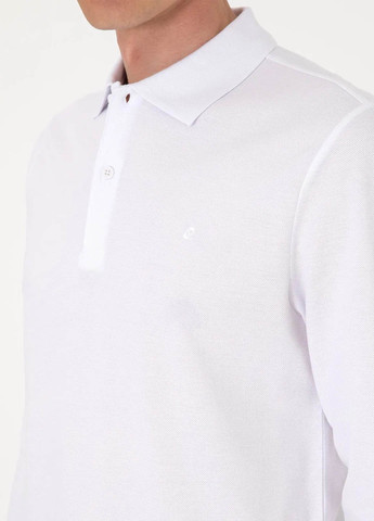 Белая футболка-поло для мужчин Pierre Cardin однотонная