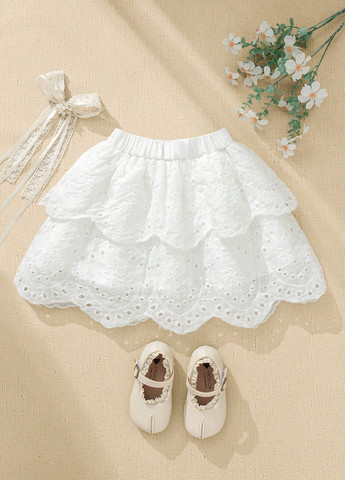 Белая кэжуал однотонная юбка SHEIN клешированная