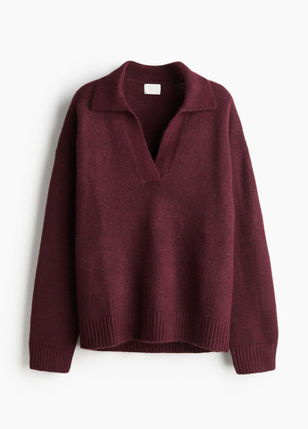 Бордовий зимовий светр H&M