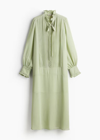 Фісташкова вечірня сукня H&M однотонна