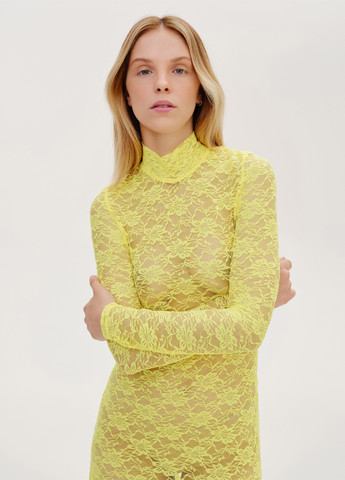 Желтое кэжуал платье а-силуэт JUL однотонное