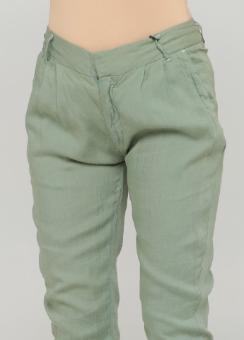 Светло-зеленые кэжуал демисезонные зауженные брюки Zara