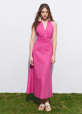 Темно-рожева кежуал сукня з відкритою спиною SHEIN однотонна