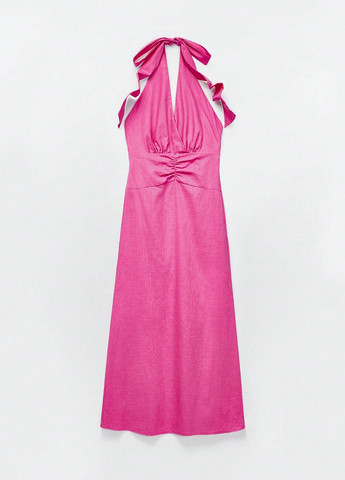 Темно-рожева кежуал сукня з відкритою спиною SHEIN однотонна