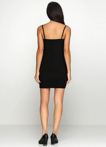 Черное кэжуал платье а-силуэт Zean однотонное