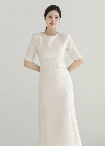 Молочна кежуал сукня SHEIN однотонна