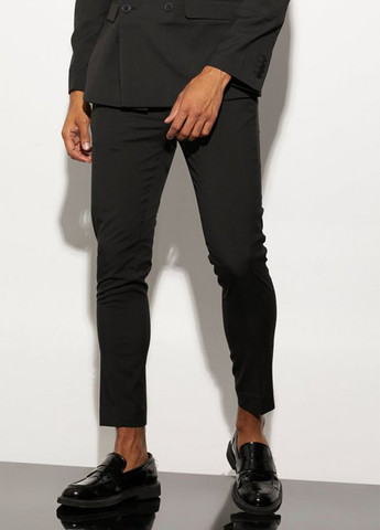 Черные кэжуал, классические демисезонные укороченные брюки Boohoo