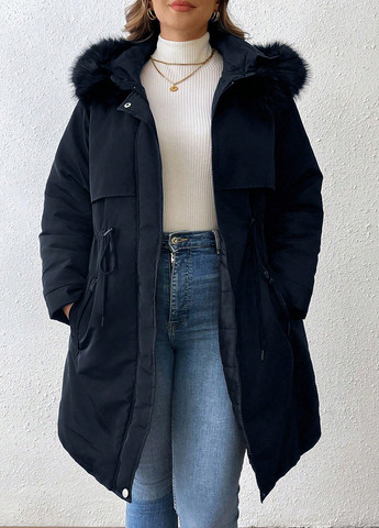 Темно-синя зимня куртка SHEIN